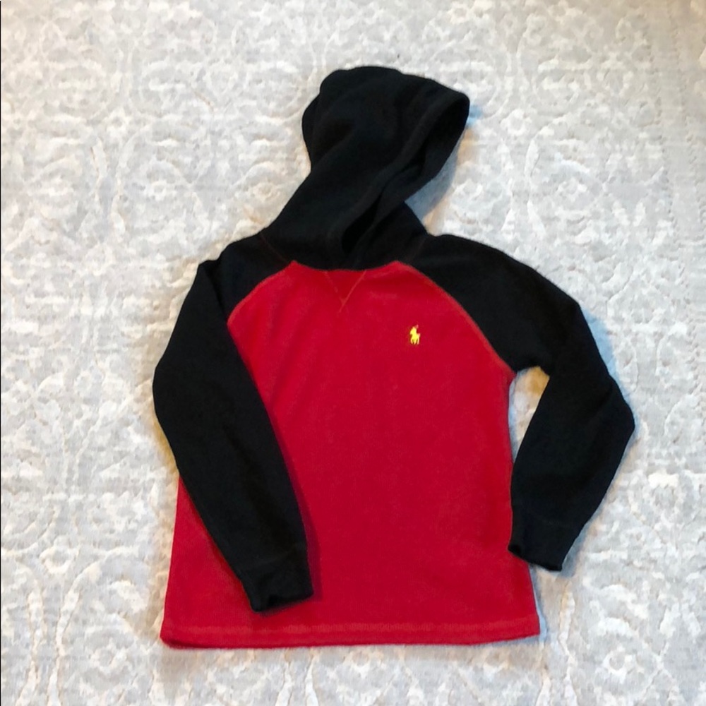 Boys Polo hooded waffle shirt
